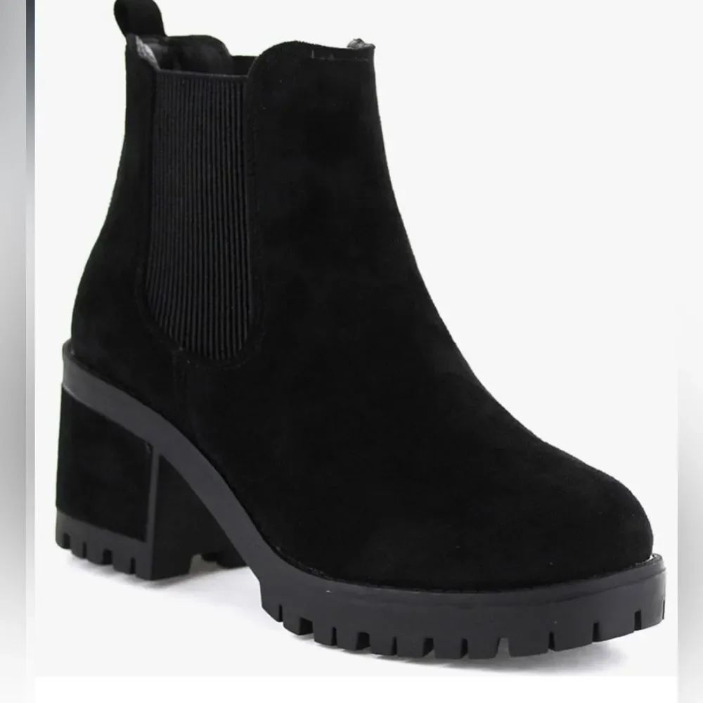 Seven 7 Women's Black Berlin Micro Suede Pull On Ankle Booties Size 9